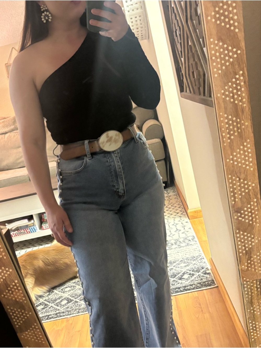 Lulus black one shoulder longsleeve